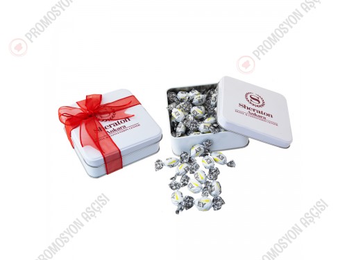 Kare Metal Kutuda Bonbon Şeker