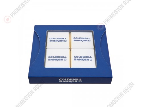  Pencereli Kutuda 4 Adet  Logolu  Çikolata